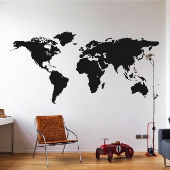 wereldkaart-muursticker-zwart-goedkoop-groot-klein-wit-grijs