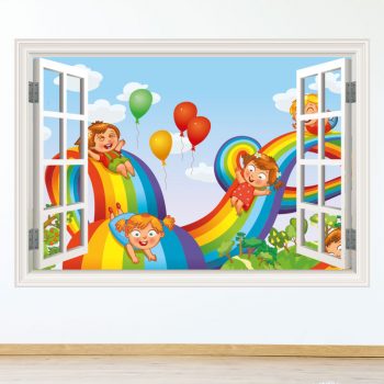 muursticker-regenboog-babykamer-vrolijk-ideen-diy-meisjeskamer-kleurrijk