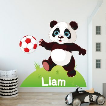 muursticker panda voetballende babykamer kinderkamer kids room speelkamer ideen inspiratie leuk diy