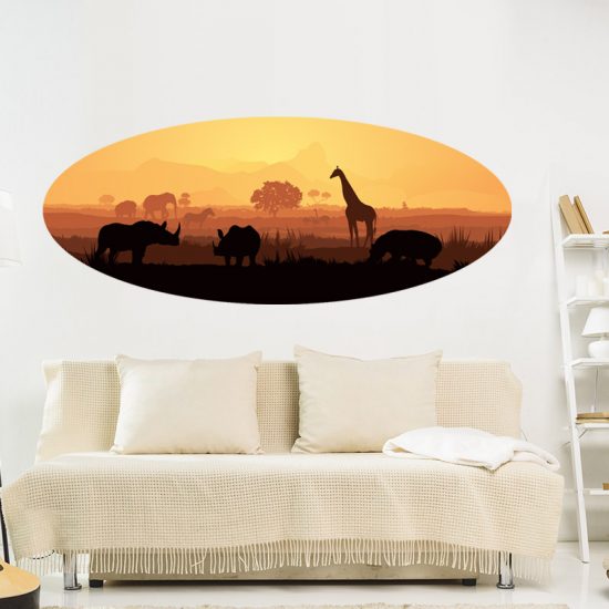 muursticker afrikaanse dieren woonkamer dieren inspiratie ideene leuke living room