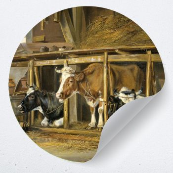 muurcirkel wandsticker poster zelfklevend koeien stal boerderij muurdecoratie woonkamer slaapkamer kinderkamer