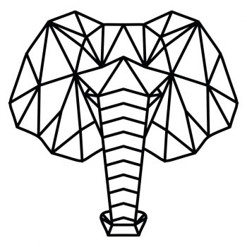 muursticker origami olifant zwart woonkamer inspiratie ideeen