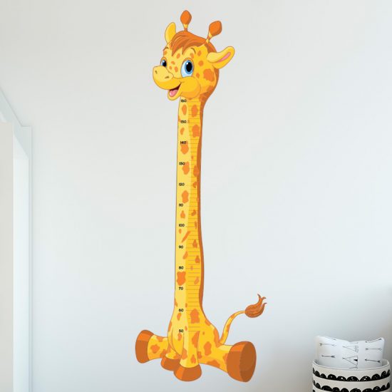 muursticker groeimeter baby giraffe lengte meter deursticker muurdecoratie kinderkamer vrolijk verven wand1