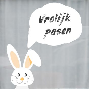 raamsticker vrolijk pasen easter egg konijn herbruikbare stickers statisch