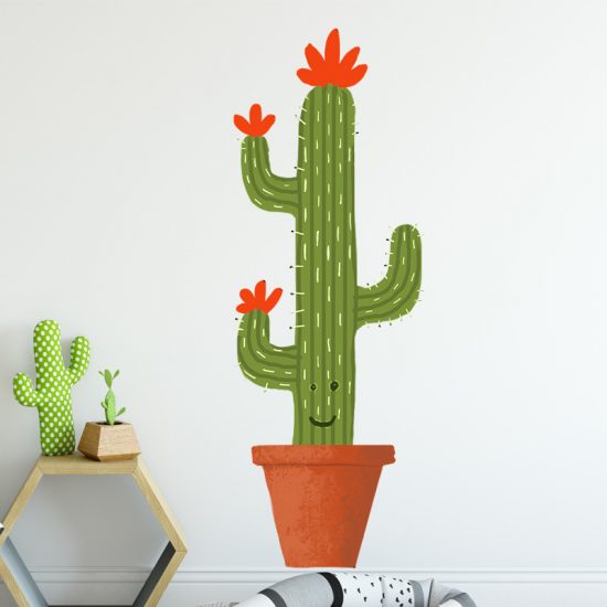 muursticker cactus cactus sticker - sy lance kinderkamer ideeen inspiratie leuk muurdecoratie