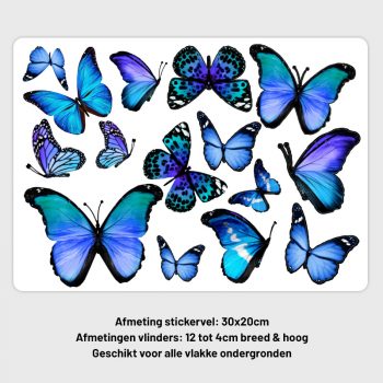 muursticker vlinders blauw jongenskamer meisjeskmaer ideeen inspiratie